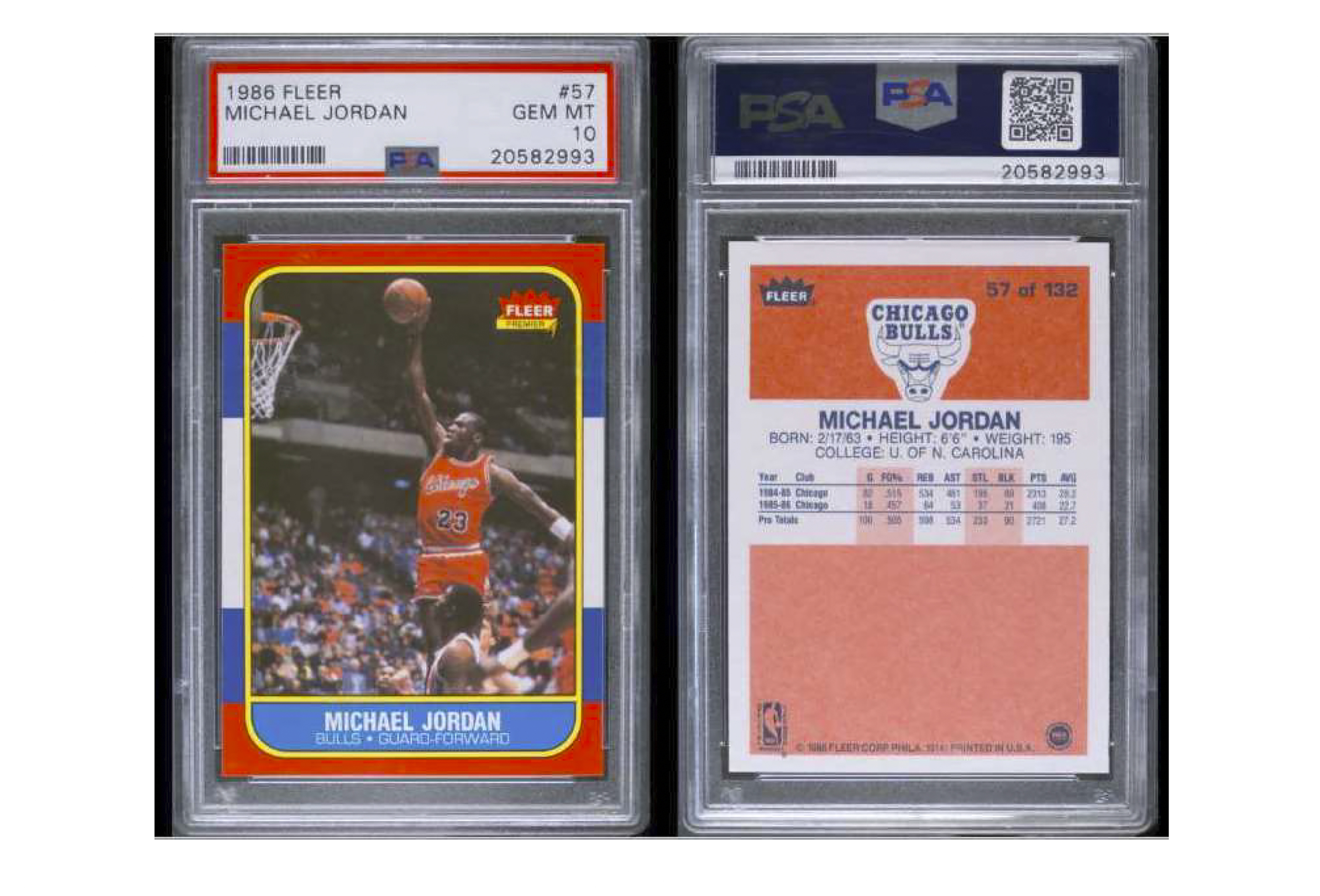 This undated photo provided by the U.S. Attorney's office, shows a counterfeit Michael Jordan basketball card prosecutors say was one of several traded and sold by a Colorado man. Prosecutors in New York say 82-year-old Mayo Gilbert McNeil made more than $800,000 off the scheme over four years. 