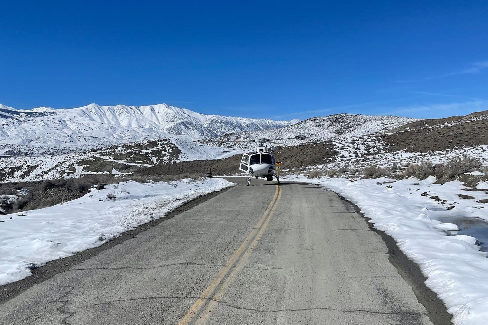 CHP and Inyo County Sheriff teams rescue an elderly man stuck in the snow for nearly a week in February. They remind reminded drivers to be prepared in winter weather conditions. The man, Jerry Jouret, 81, survived on croissants and candy.