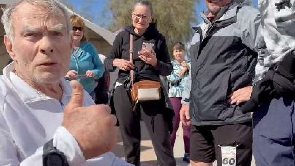David Blaylock, 80, after finishing the USA Track and Field 100-mile National Championships in Henderson, Nev. on March 3.