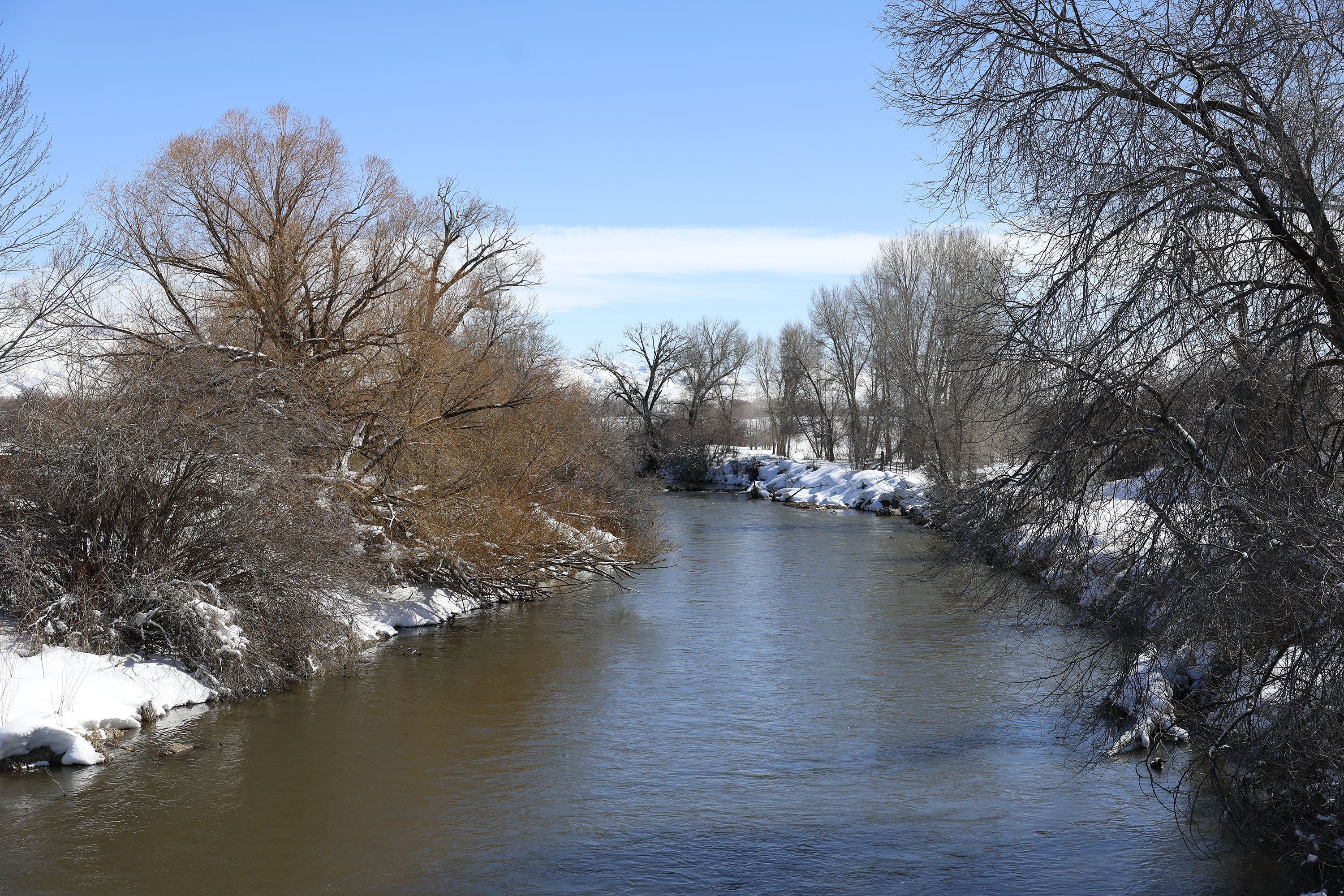 The Weber River runs through Morgan County on Thursday.