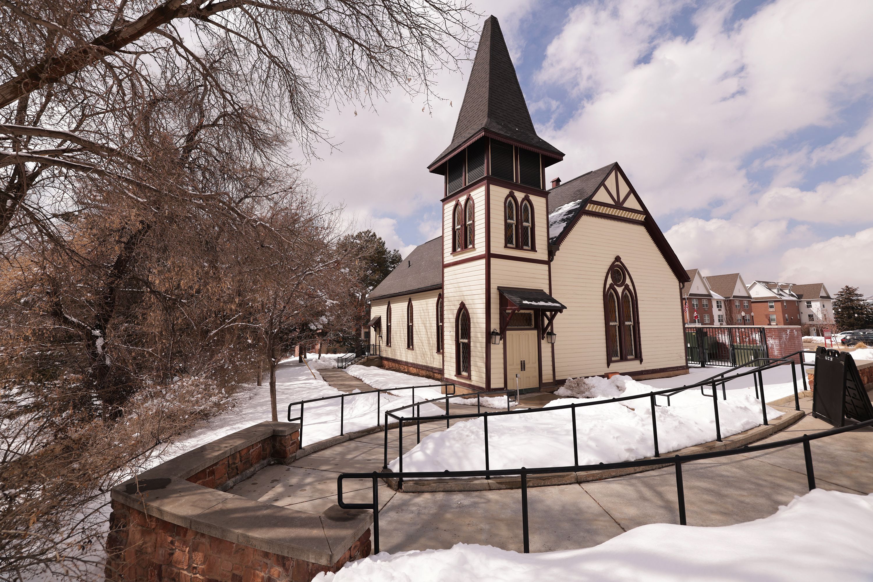 The old Fort Douglas Post Chapel at the University of Utah in Salt Lake City on Tuesday. It is now the Saint John’s Anglican Church.