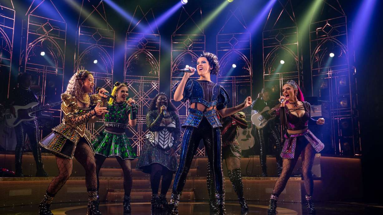Sydney Parra as Catherine Parr, center, in the North American tour of "Six," which is coming to Salt Lake City on Jan. 9-21, 2024.