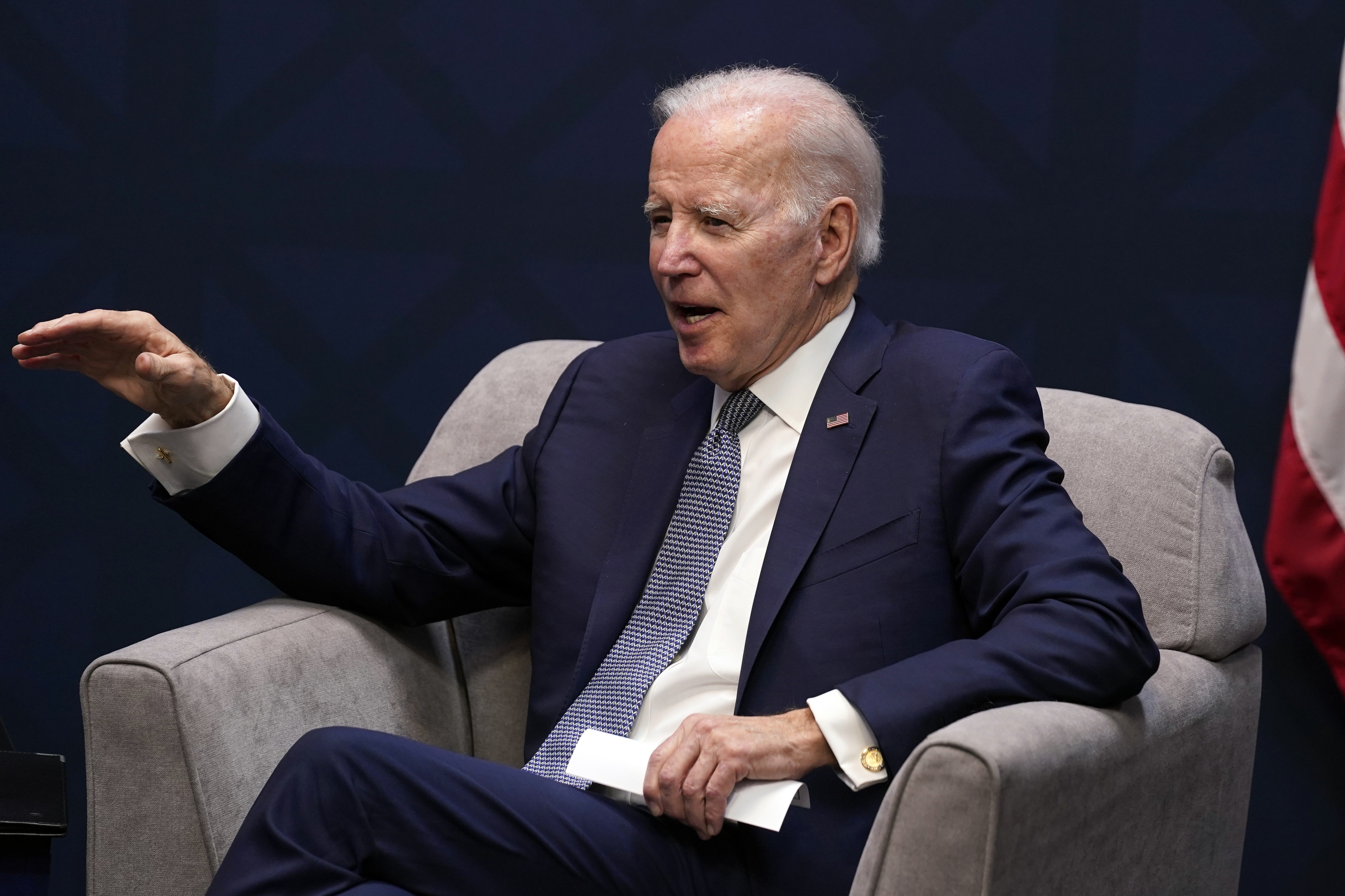 President Joe Biden meets Australian Prime Minister Anthony Albanese at Naval Base Point Loma, Monday in San Diego. Biden said he signed an executive order aiming to increase the number of background checks to buy guns.