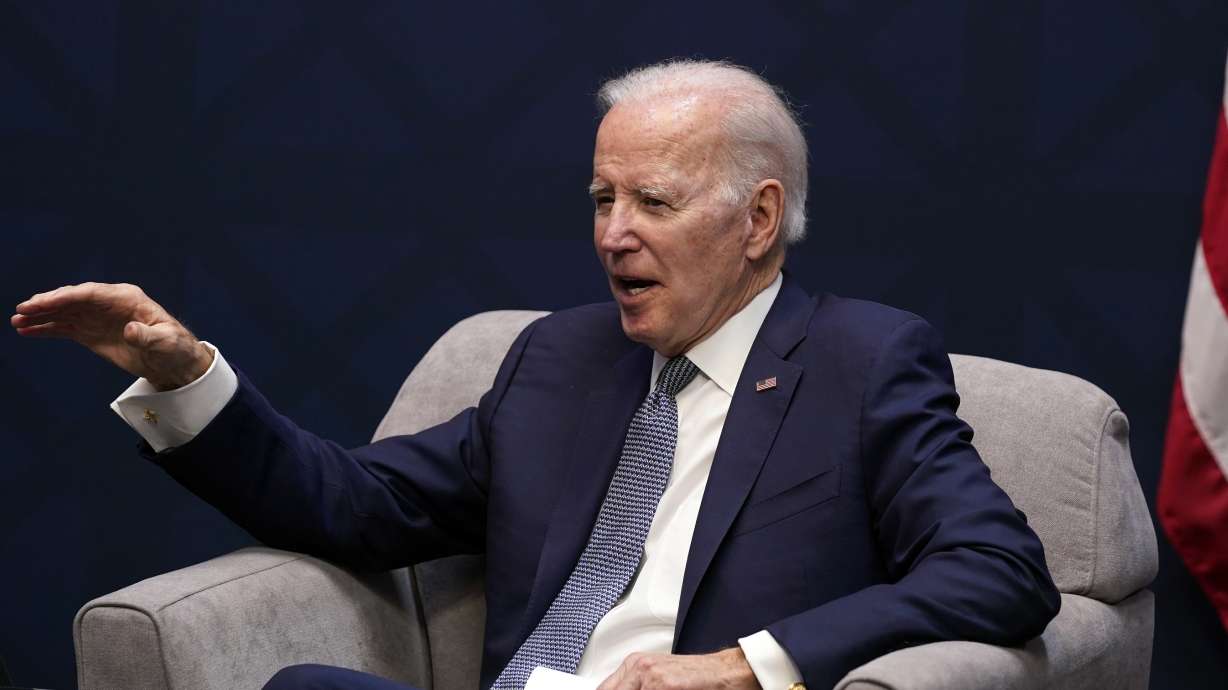 President Joe Biden meets Australian Prime Minister Anthony Albanese at Naval Base Point Loma, Monday in San Diego. Biden said he signed an executive order aiming to increase the number of background checks to buy guns.