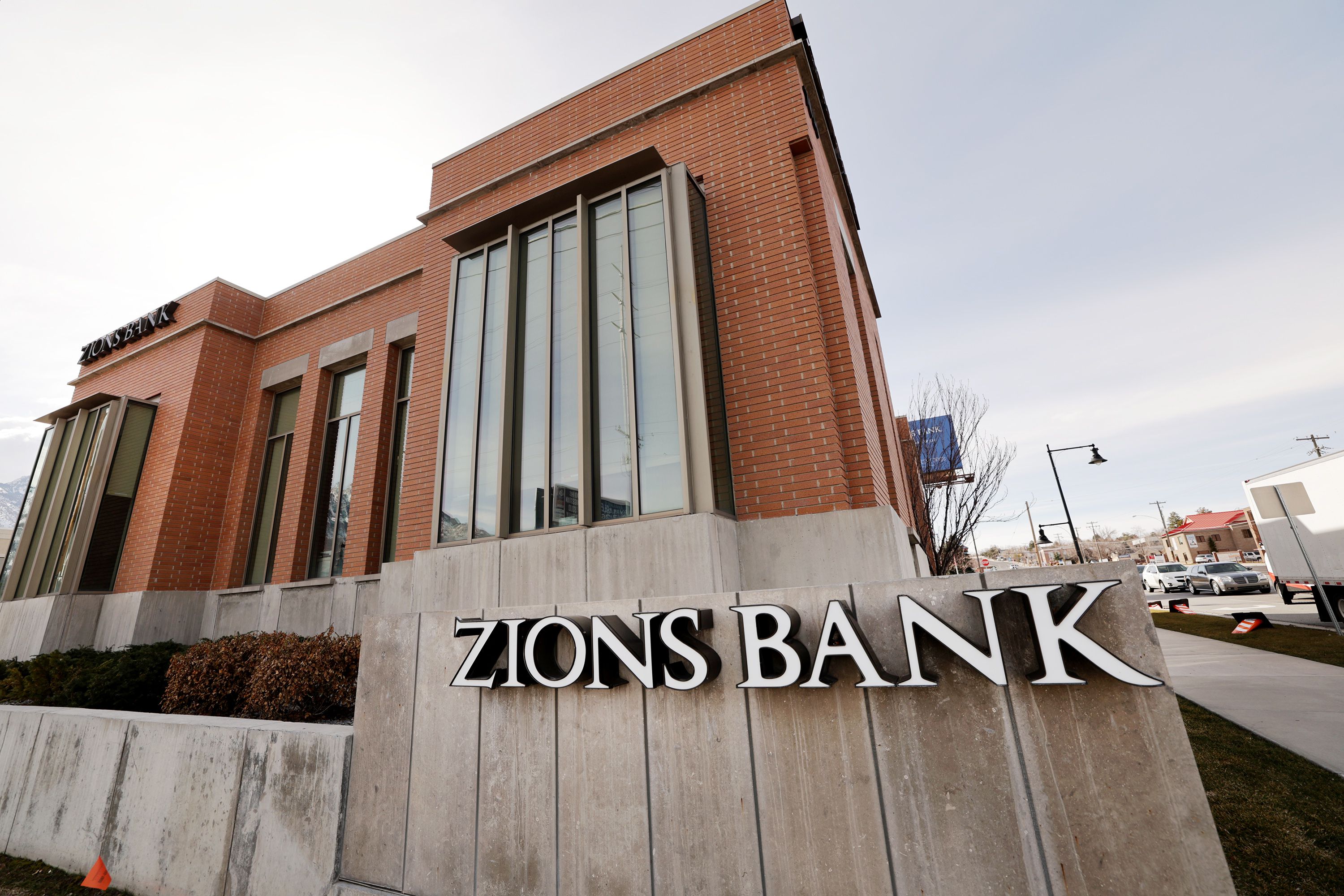 Zions Bank branch at 7015 South Highland Dr. Cottonwood Heights on Tuesday. Zions Bank and other regional banking institutions have suffered stock losses amid the fallout from the closures of Silicon Valley and Signature banks.
