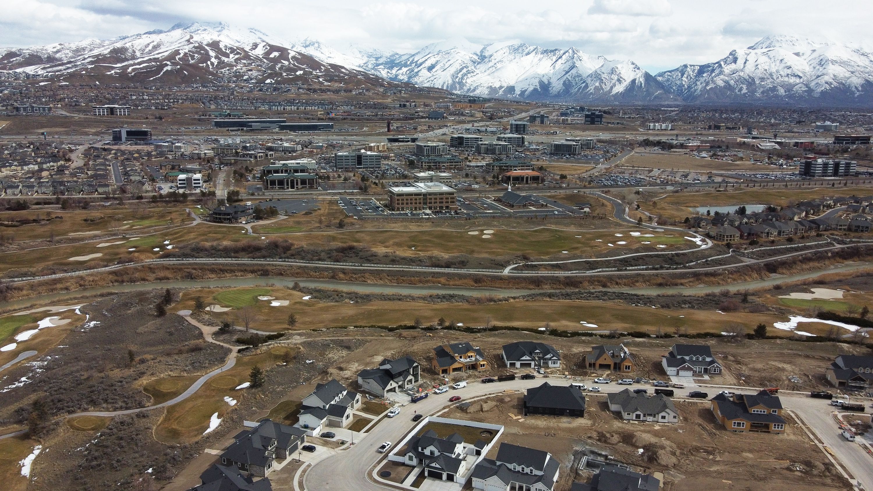 Houses under construction near Thanksgiving Point and Silicon Slopes in Lehi on Tuesday.