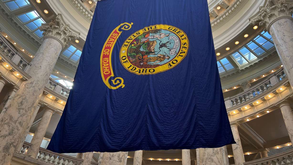 The Idaho State Flag is seen inside the Idaho State Capitol, Boise, Idaho. What would have previously been brushed off as a fringe proposition to add the predominantly Republican region of eastern Oregon into conservative Idaho has lunged forward in the Idaho Legislature.