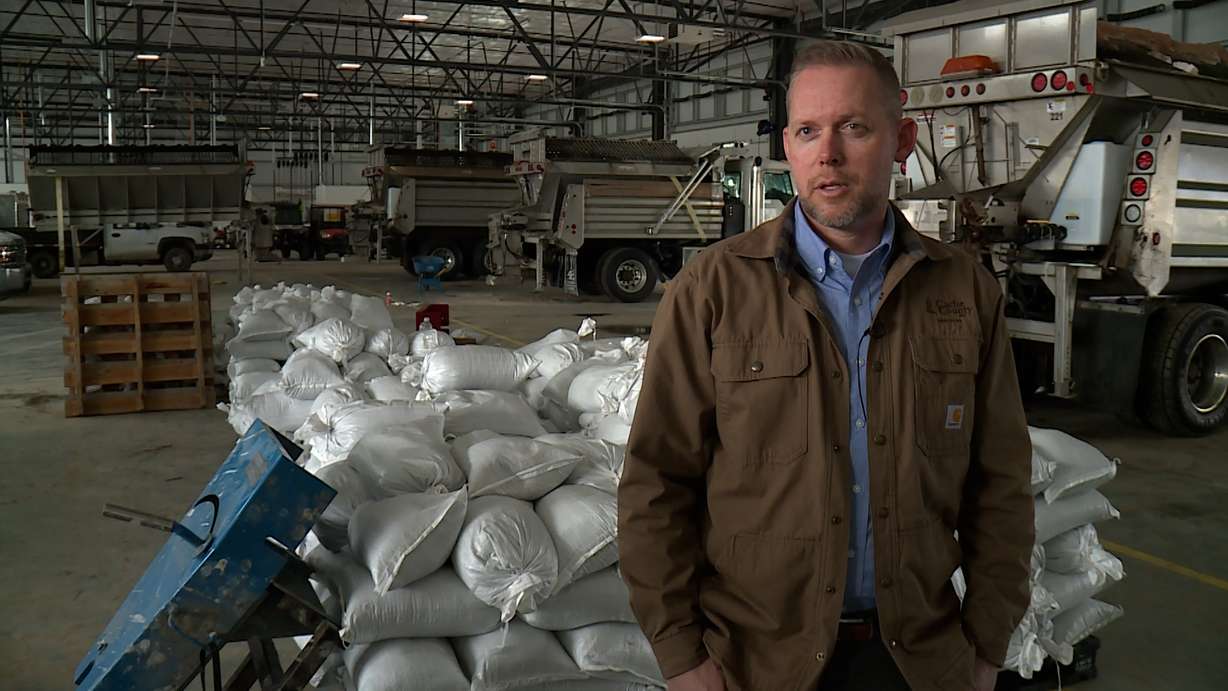 David Zook, Cache County executive, talks to KSL Wednesday in Cache County. He says one of the best things people can do to help prevent flooding is to clear snow away from their house.