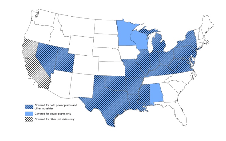 This map shows the 23 states that have power plants or other industries highlighted in the "Good Neighbor" plan that was unveiled on Wednesday. The plan seeks to reduce smog-forming nitrogen oxide pollution.