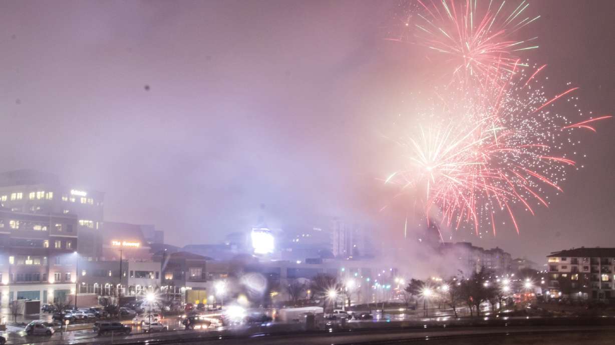 Fireworks over the Gateway in Salt Lake City Jan. 1. Gov. Spencer Cox signed a new law allowing personal fireworks to be launched in Utah from 11 a.m. to 11 p.m. on Jan. 1.