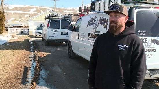 Courtney Rundell has been installing sump pumps in Box Elder County. Snow melt is already causing some basements in the area to leach water.