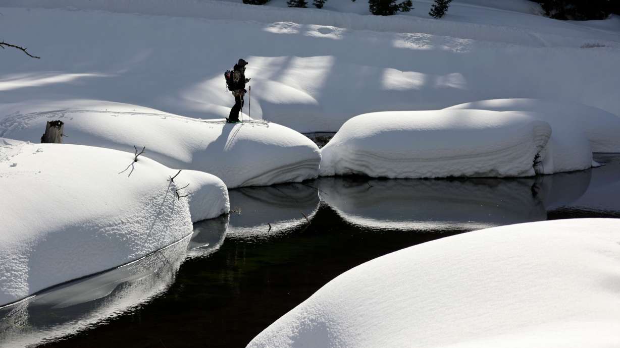 Professional skier John Collinson ski tours around Big Cottonwood Creek while modeling for a Smith Optics photo shoot in Brighton, on Monday. The RainHarvest rain barrel program is one of many tools Utahns can use to reduce water use.