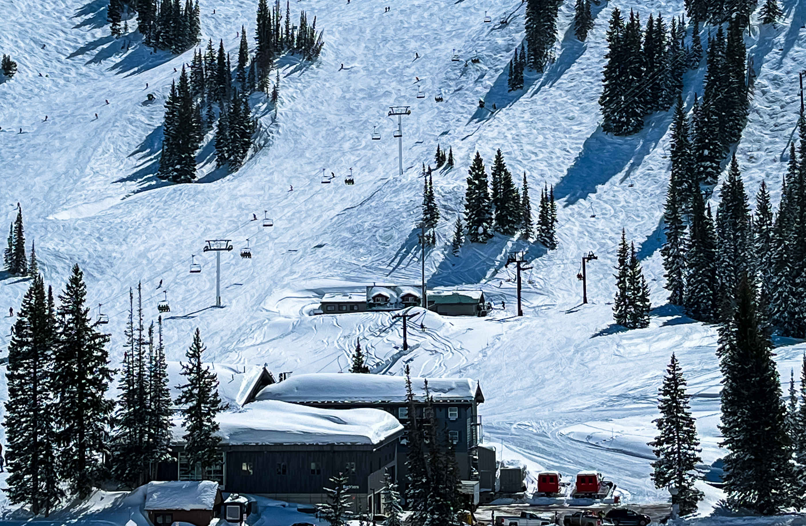 Skiers enjoy fresh powder at Alta Ski Area on Thursday. Utah is set to receive a series of storms this week, which are forecast to add a few more feet of snow in the Wasatch Mountains.