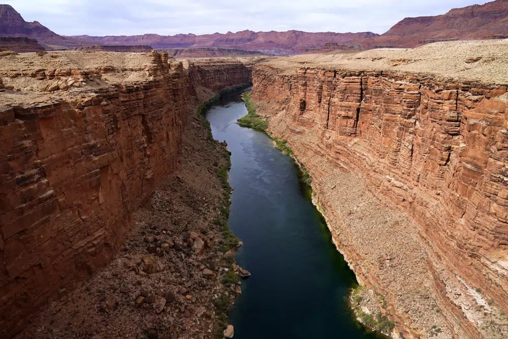 The Colorado River in the upper River Basin is pictured in Lees Ferry, Ariz., on May 29, 2021. The U.S. Supreme Court will soon decide a critical water rights case in the water-scarce Southwest.