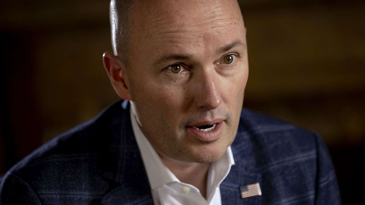 Gov. Spencer Cox at the Capitol in Salt Lake City on March 3. Cox has called President Joe Biden’s recent veto of a bill targeting environmental, social and governance factors in investments “deeply disappointing.”