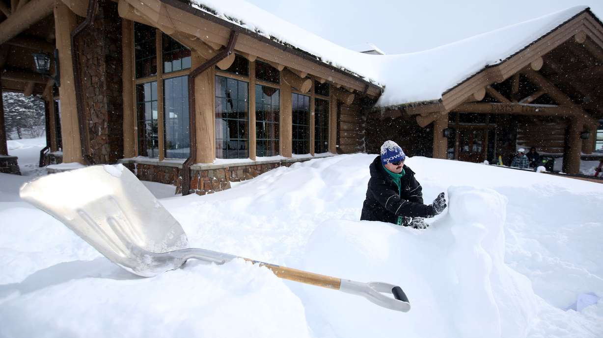 Jason Thomas builds an ice sculpture at Snowbasin Resort on Jan. 25, 2017. Resort officials announced Tuesday that plans for a Club Med hotel have been scrapped.