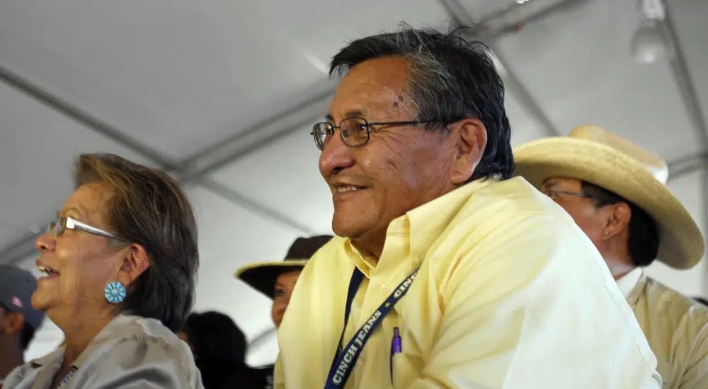 Ben Shelly sits among a crowd awaiting results of the Miss Navajo Nation pageant in Window Rock, Arizona, on Sept. 11, 2010. Shelly, the former Navajo Nation President, died Wednesday in New Mexico after a long illness, family spokesman Deswood Tome said.