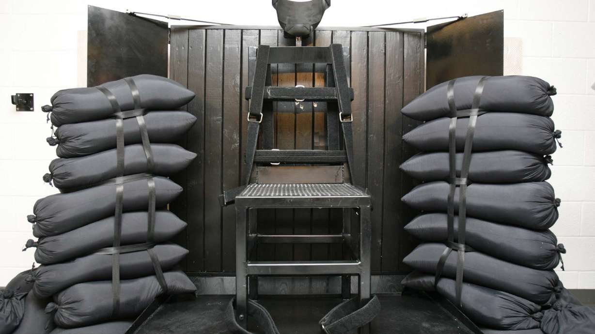 A chair sits in the execution chamber at the Utah State Prison on June 18, 2010, after Ronnie Lee Gardner was executed by firing squad in Draper. Idaho lawmakers passed a bill that would authorize the use of firing squads in some situations.
