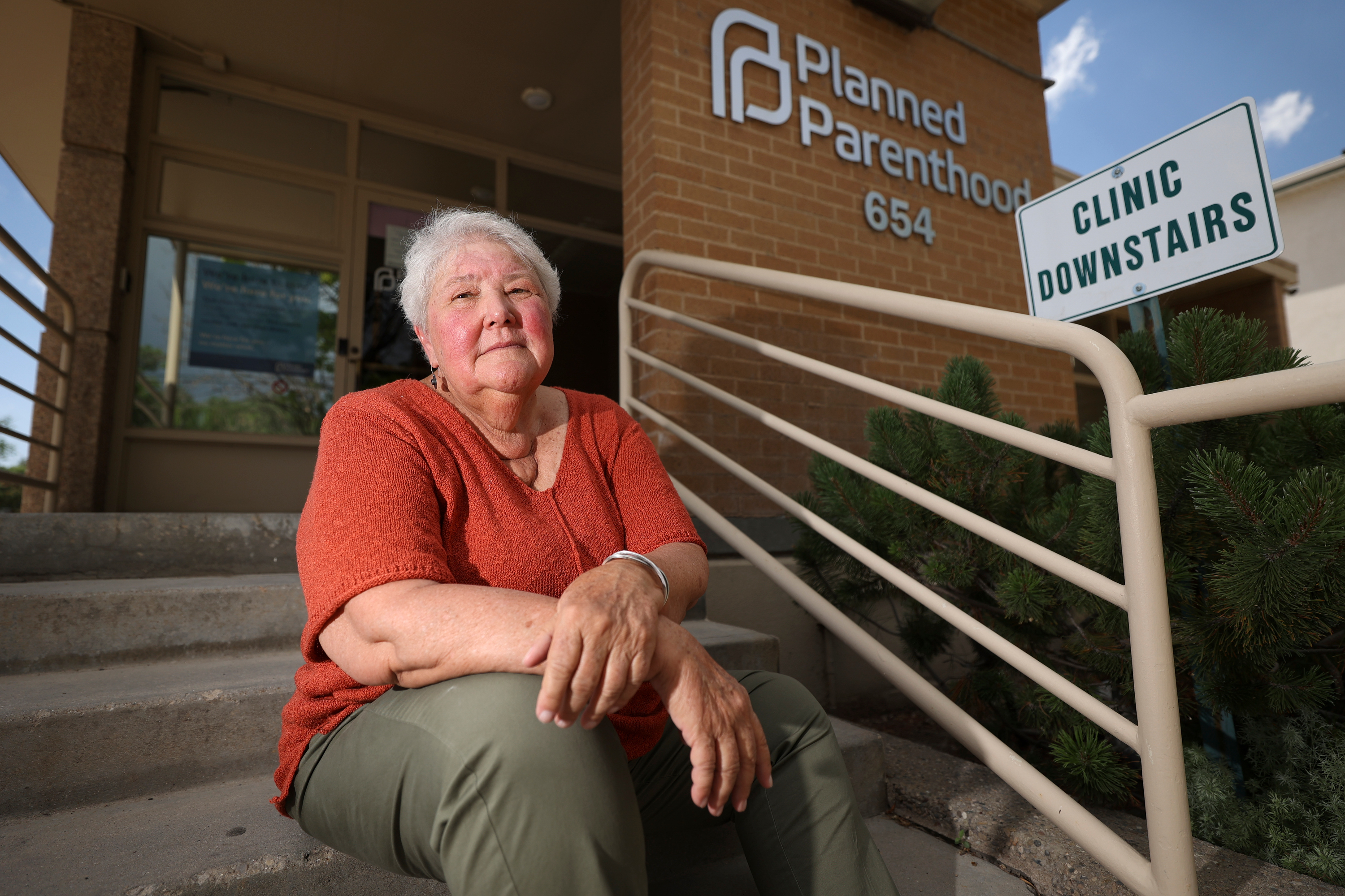 Karrie Galloway, Planned Parenthood Association of Utah president and CEO, outside a clinic in Salt Lake City on June 30, 2022. Galloway announced she is retiring Friday.