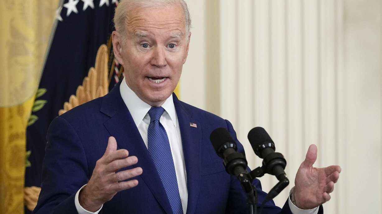 President Joe Biden speaks at the White House in Washington, Thursday. Recent moves by Biden to pressure TikTok over its Chinese ownership and approve oil drilling in an untapped area of Alaska are testing the loyalty of young voters.