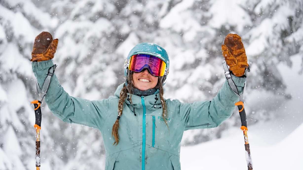 Skier Katie Hitchcock revels in another deep powder day at Alta Ski Area on March 15. The snowfall at the resort this year is officially the snowiest season on record.