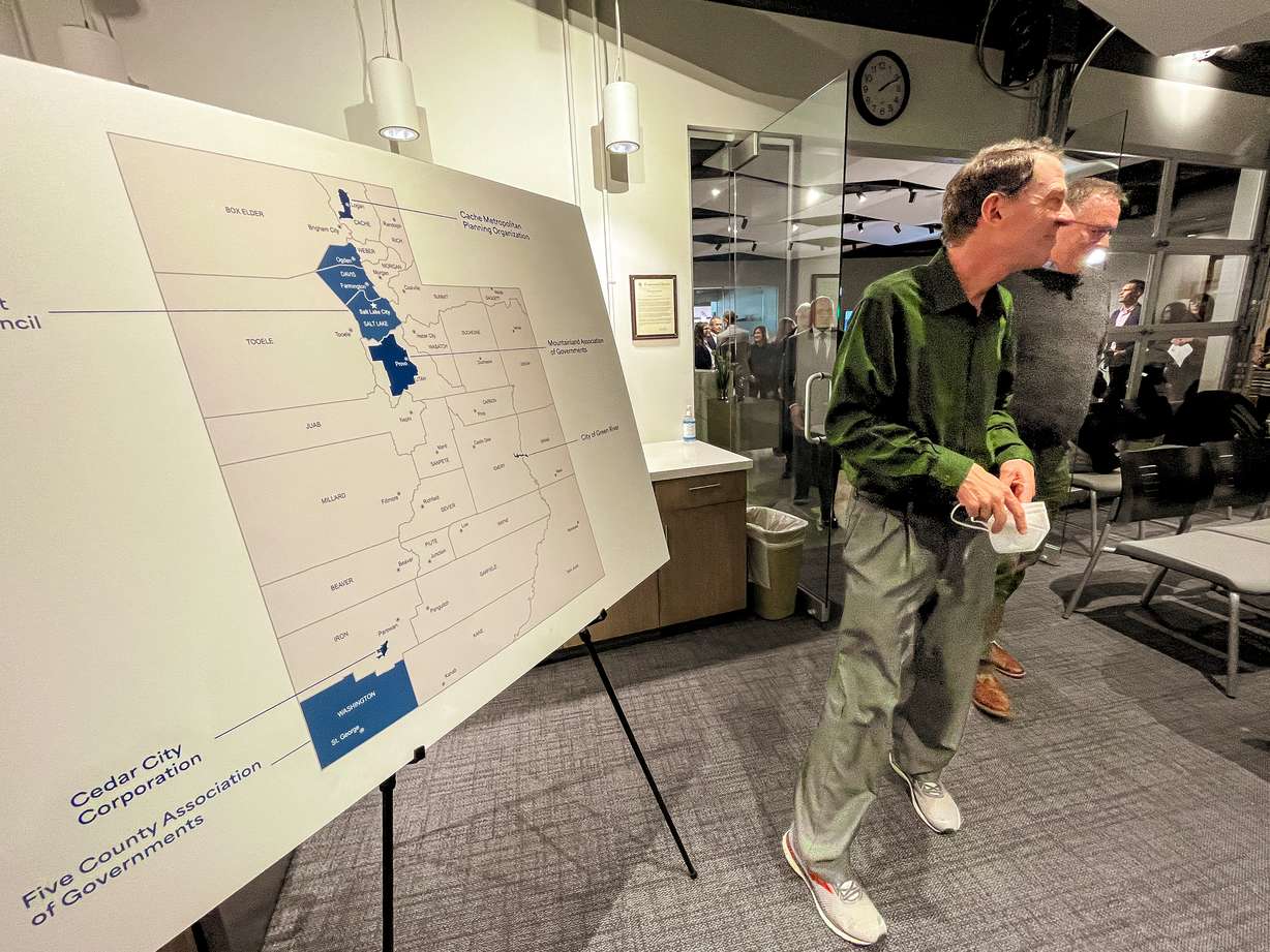 Llocal, private, state and federal leaders and Utah's transportation experts walk into the Wasatch Front Regional Council office in Salt Lake City Monday for a community multimodal transportation safety roundtable event.