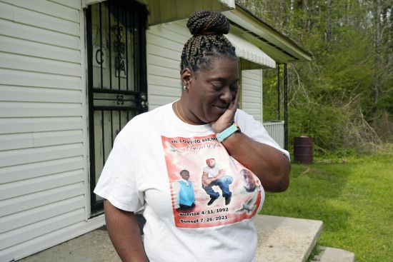 Monica Lee stands outside her eldest son's house in Braxton, Mississippi, March 21, as she speaks about her youngest son, Damien Cameron. The 29-year-old Black man, with a history of mental illness, died in July 2021 after being arrested by two Rankin County deputies.