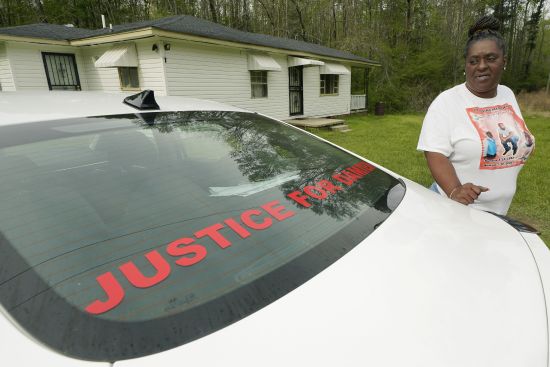 Monica Lee stands outside her eldest son's house in Braxton, Mississippi, March 21, as she talks about her youngest son, Damien Cameron. The 29-year-old Black man, with a history of mental illness, died in July 2021 after being arrested by two Rankin County sheriff's deputies.