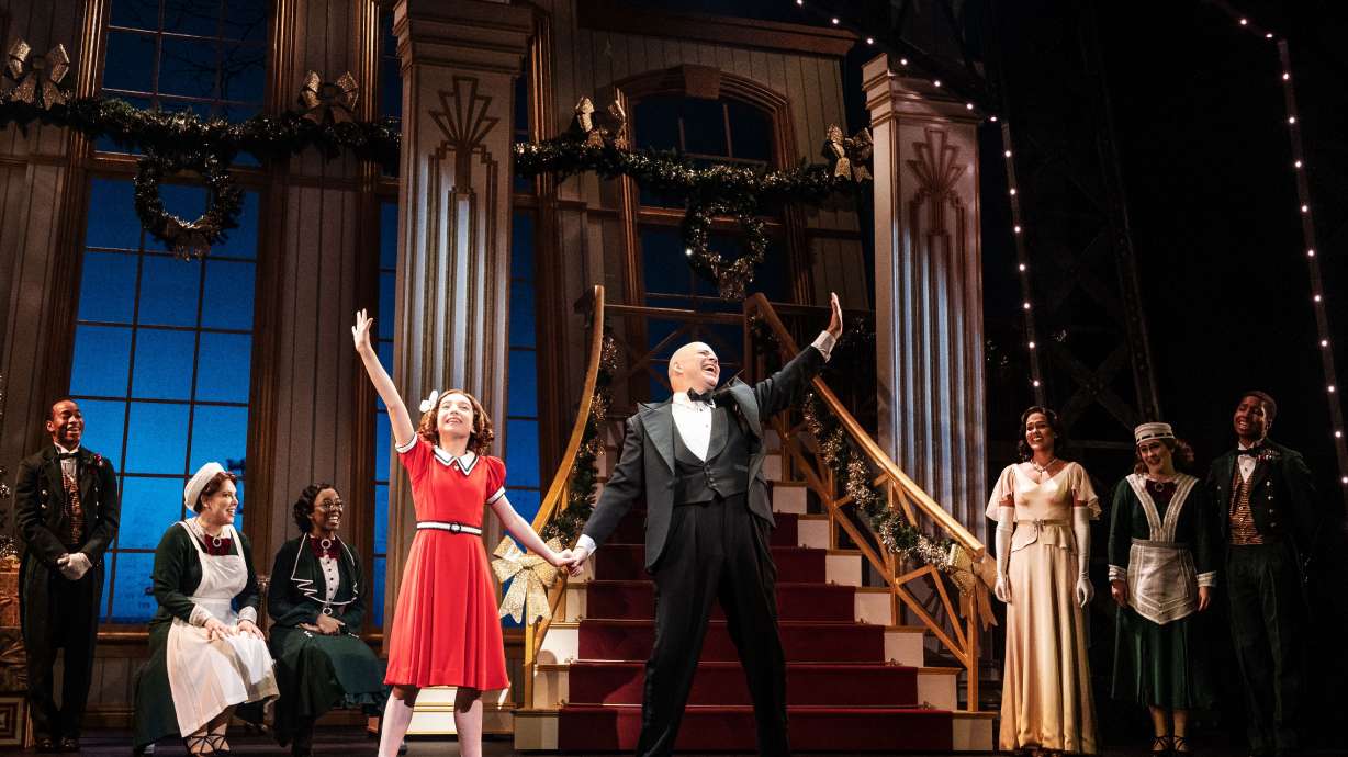 Ellie Pulsifer and Christopher Swan in the 2022 company of "Annie." The show is coming as an add-on to the upcoming Broadway at the Eccles 2023-24 season.