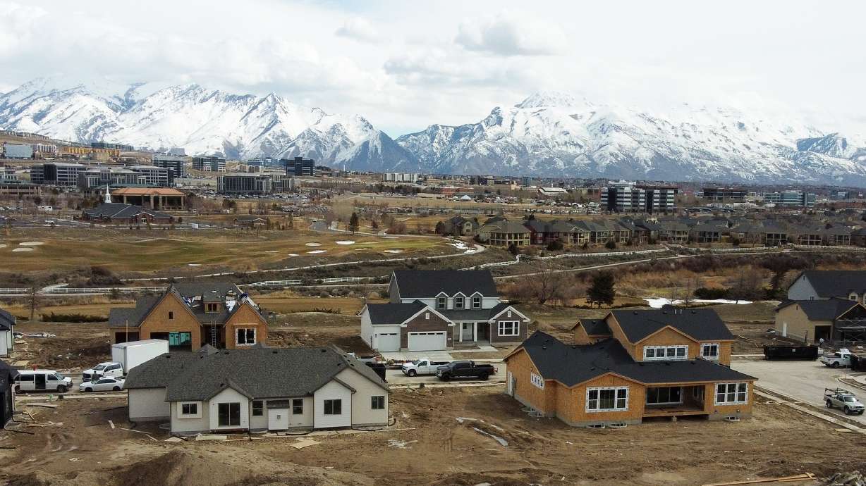 Houses under construction in Lehi on March 14. Most Utahns of color are more likely to own a home and homeownership rates among minority populations are still lagging.