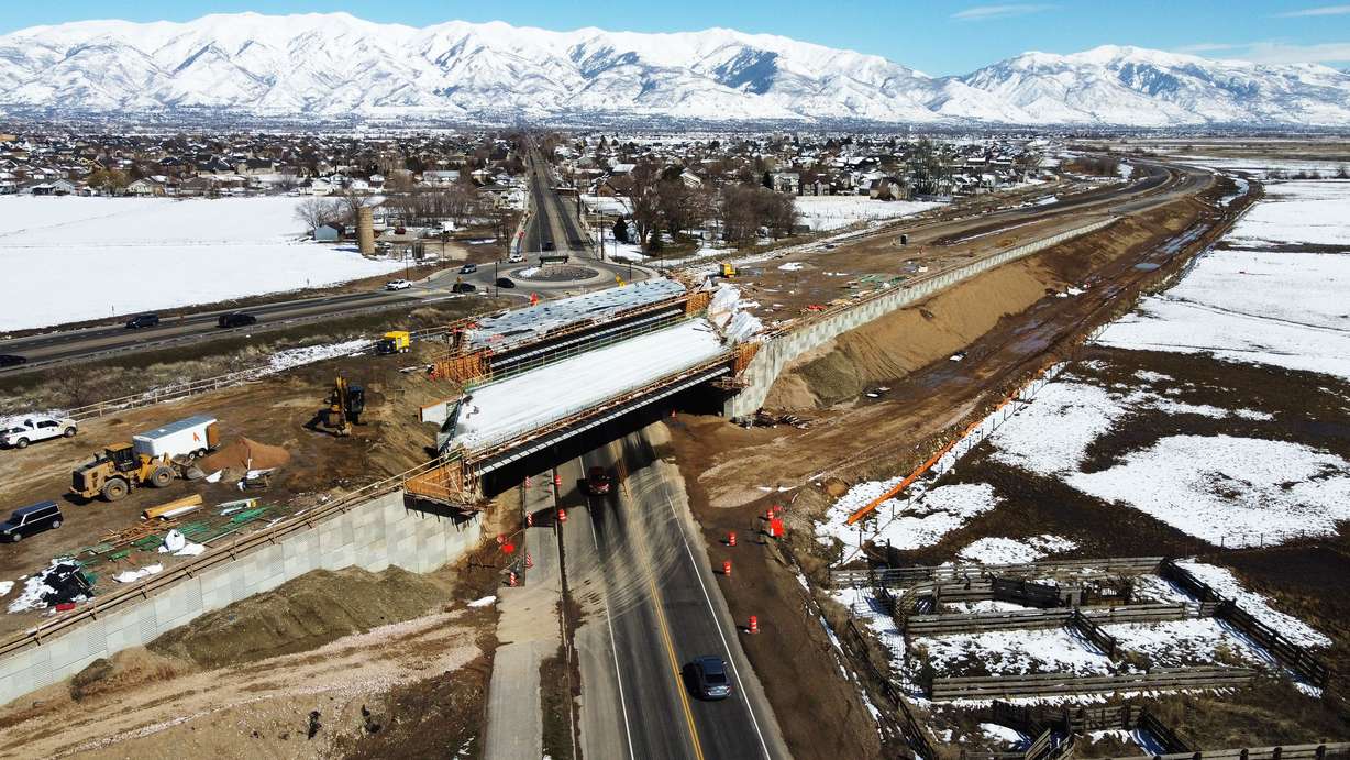 Work on the West Davis Corridor continues in the Syracuse area on Tuesday. A wild wintry storm last weekend forced the Utah Department of Transportation to call off a planned closure of southbound I-15 from Parrish Lane to Park Lane in Davis County out of concern for workers' safety.