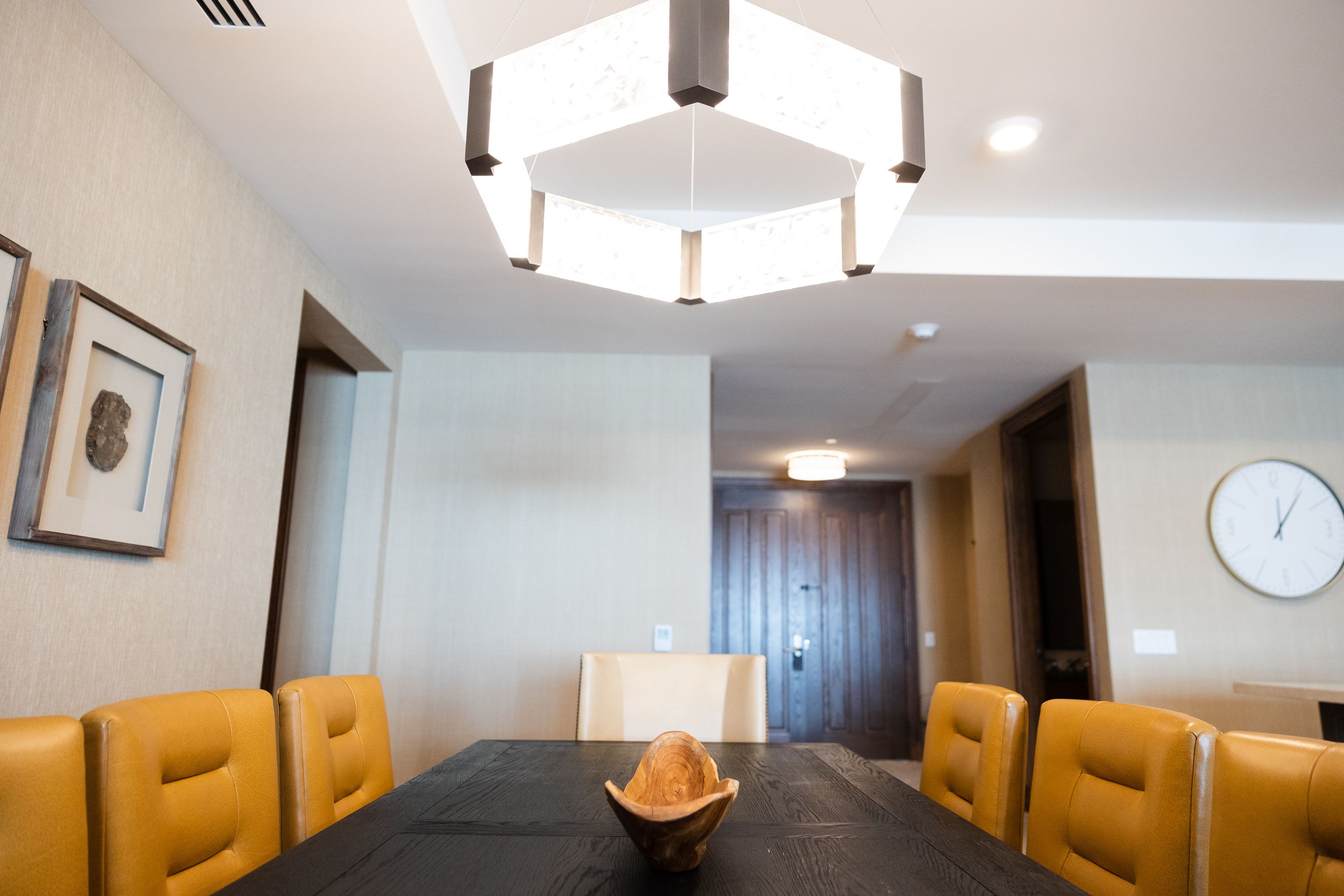 A dining table is photographed in one of the Snow Park I residences at The St. Regis Deer Valley at Deer Valley Resort in Park City on March 23.