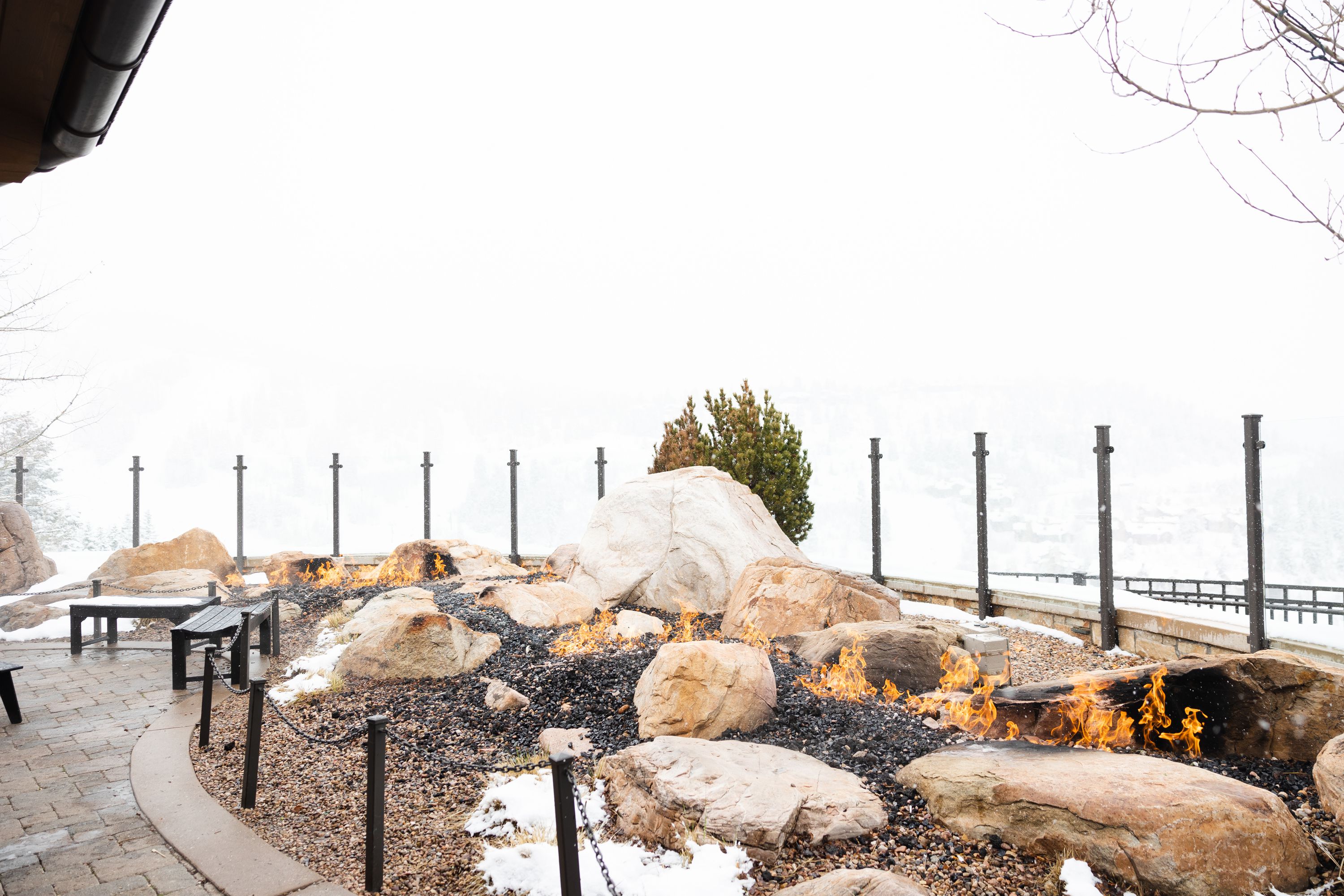 The fire garden is photographed at The St. Regis Deer Valley at Deer Valley Resort in Park City on March 23.