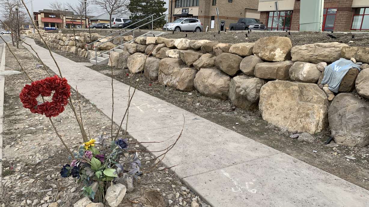 A memorial for Ammon Blake sits along Redwood Road and Harvest Hills Boulevard on Wednesday, almost two years after the 16-year-old was killed in a crash at this site. On Friday a jury determined the man driving the car that hit Blake's car is guilty of manslaughter.