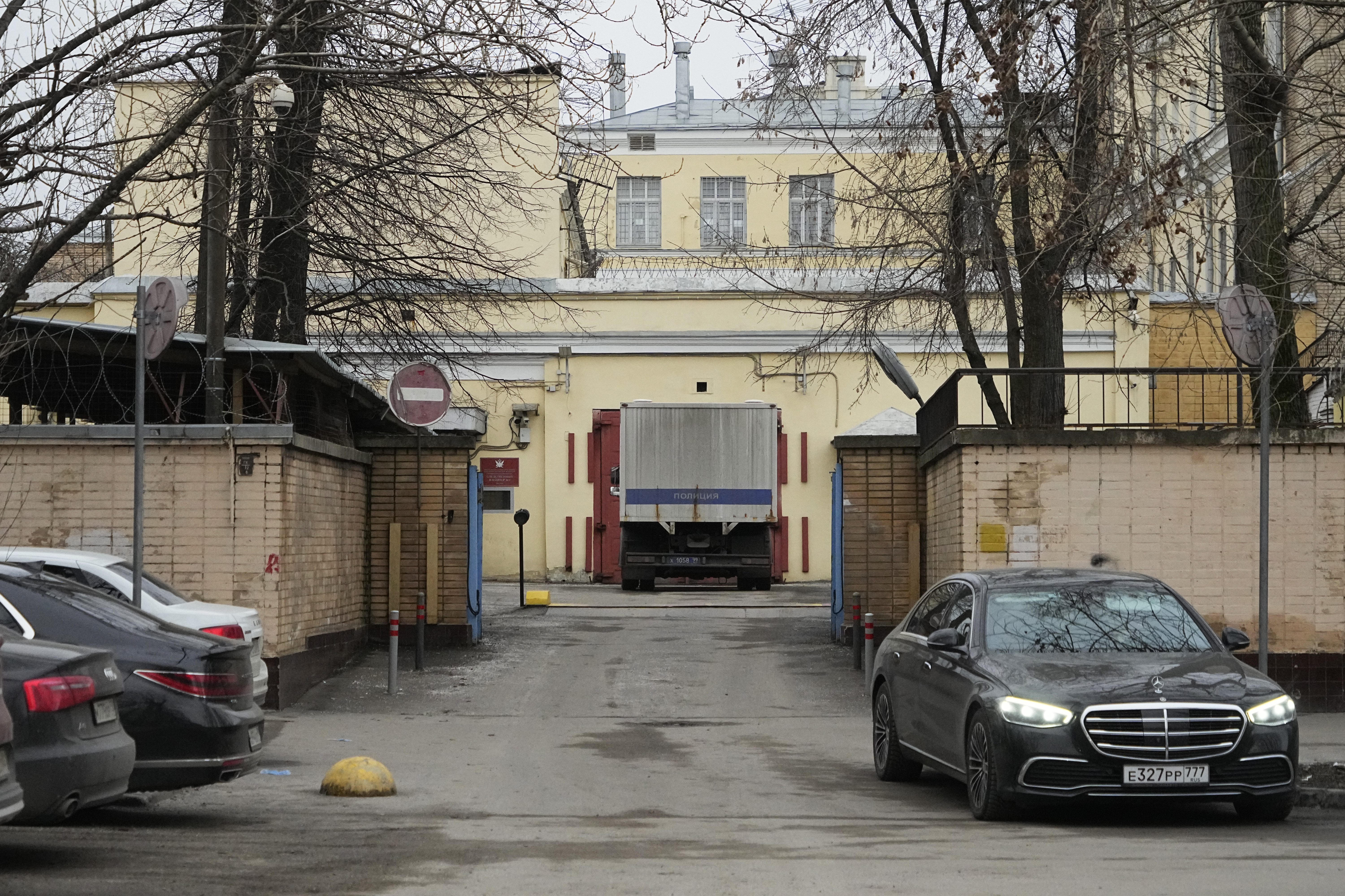 An entrance of the Lefortovo prison, in Moscow, Russia, Thursday. Russia's Federal Security Service said Thursday that Wall Street Journal reporter Evan Gershkovich was detained in the Ural Mountains city of Yekaterinburg while allegedly trying to obtain classified information.