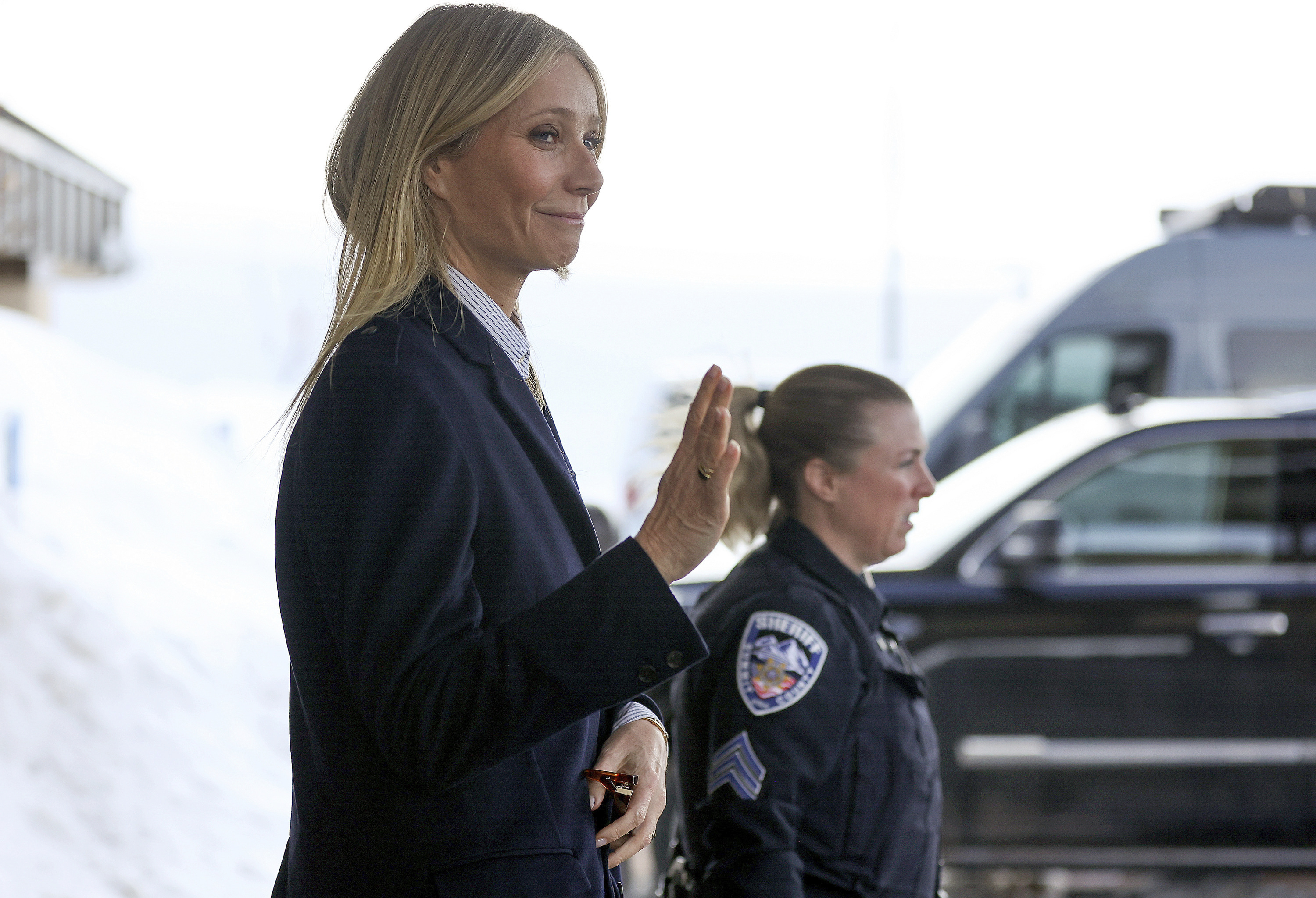 Gwyneth Paltrow leaves court Thursday, in Park City after a jury found that Paltrow wasn’t to blame for a 2016 collision with a retired optometrist on a beginner run at a posh Utah ski resort during a family vacation.