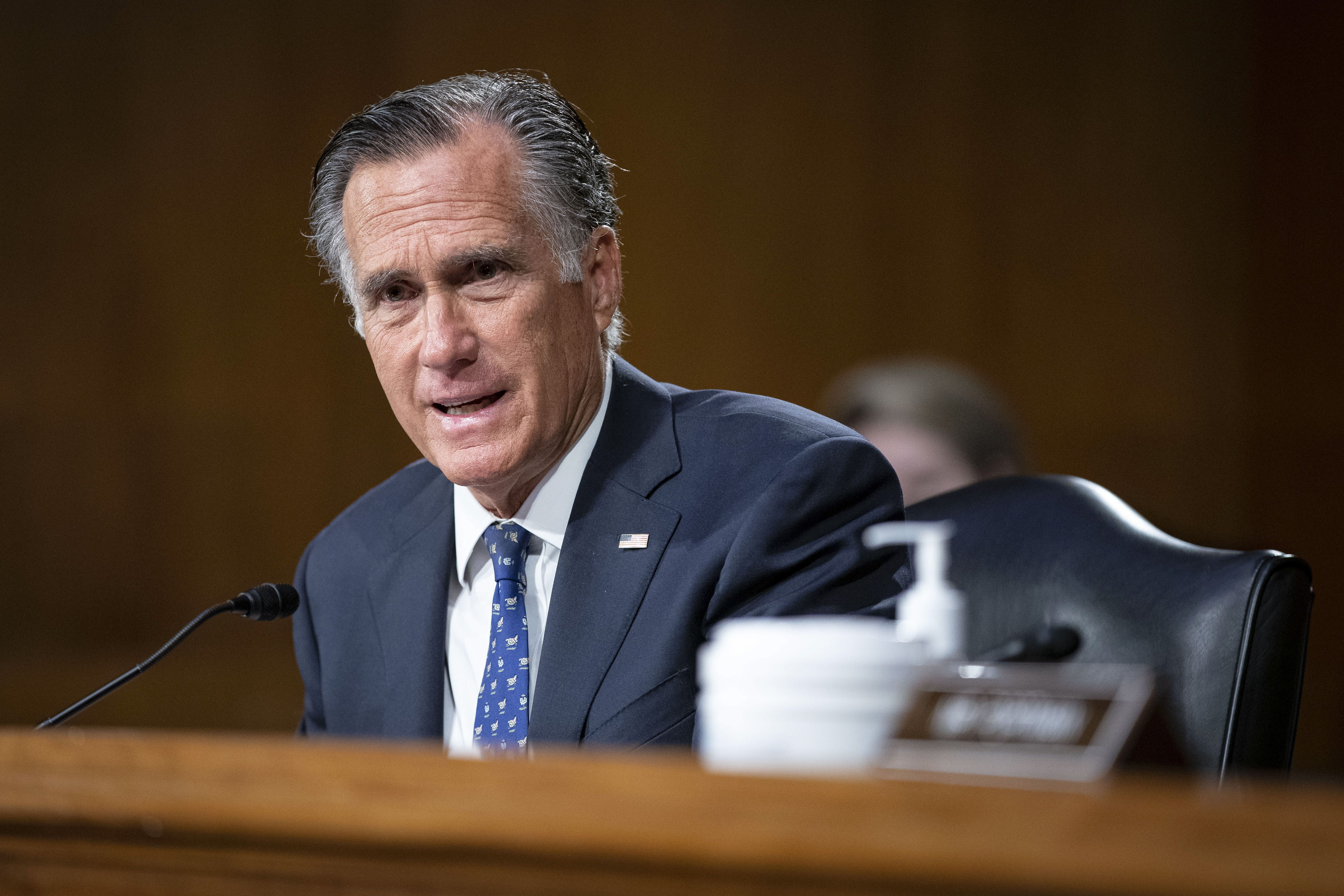 Sen. Mitt Romney, R-Utah, speaks during a Senate Foreign Relations committee hearing on the fiscal year 2023 budget in Washington on April 26, 2022. Romney has joined legislation that would limit the IRS from being used as a political tool.