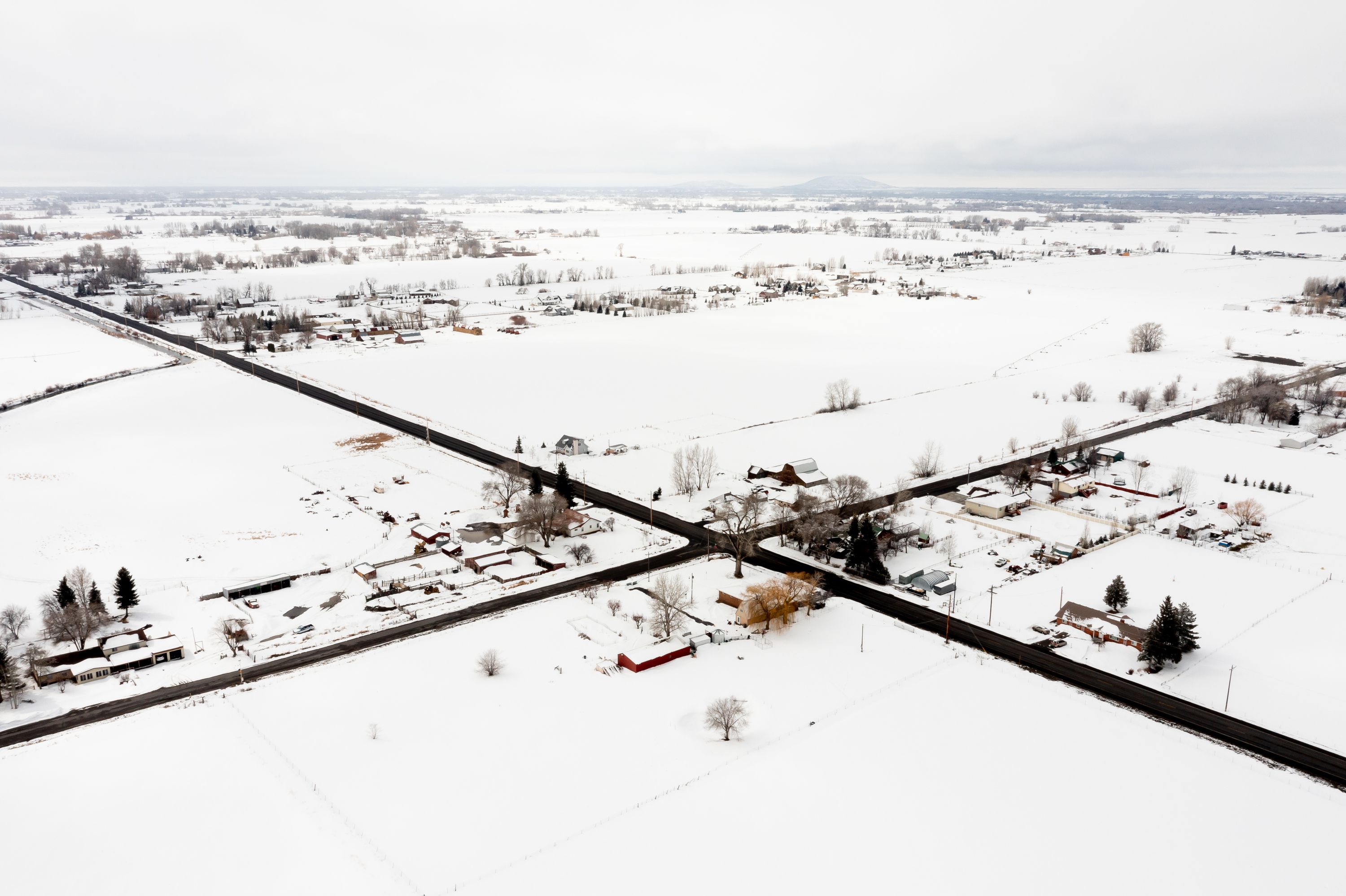 Chad Daybell’s property, bottom, in Salem, Idaho, is pictured on March 30.