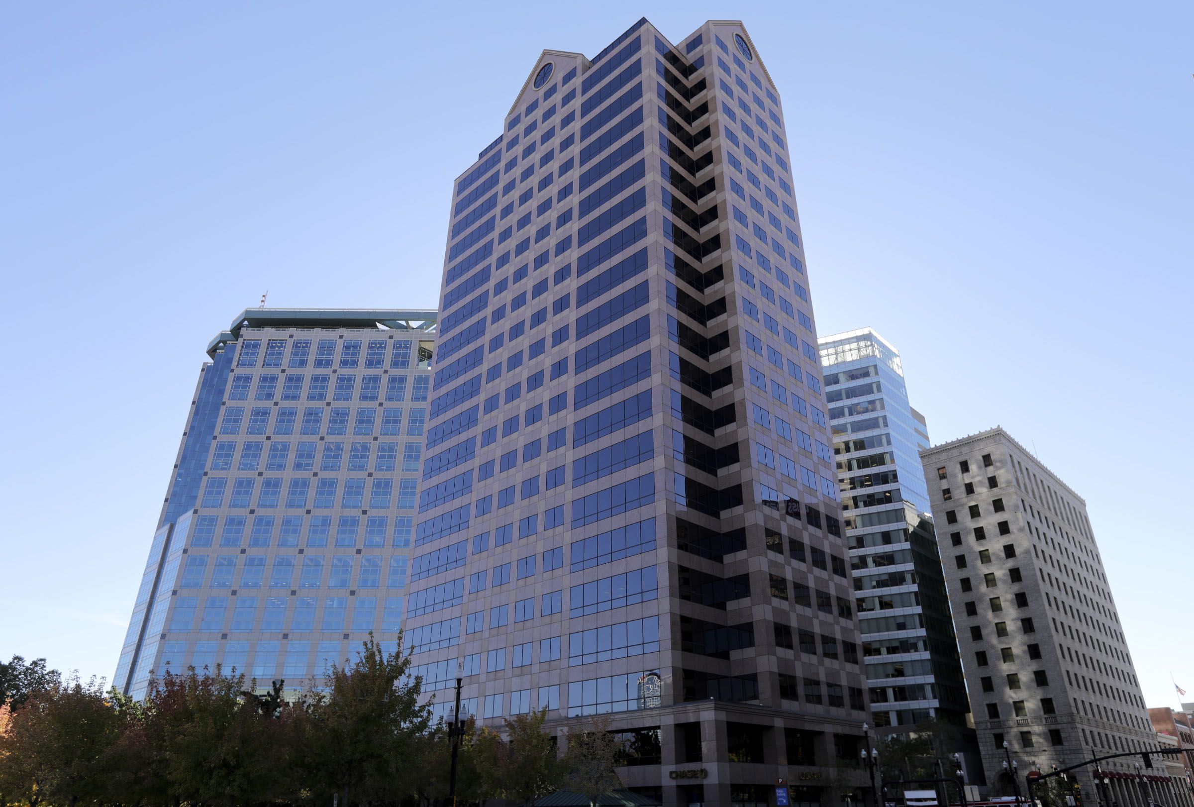 The One Utah Center in downtown Salt Lake City is pictured on Oct. 12, 2020. There's a growing chorus warning of a looming crisis in the commercial real estate market. 