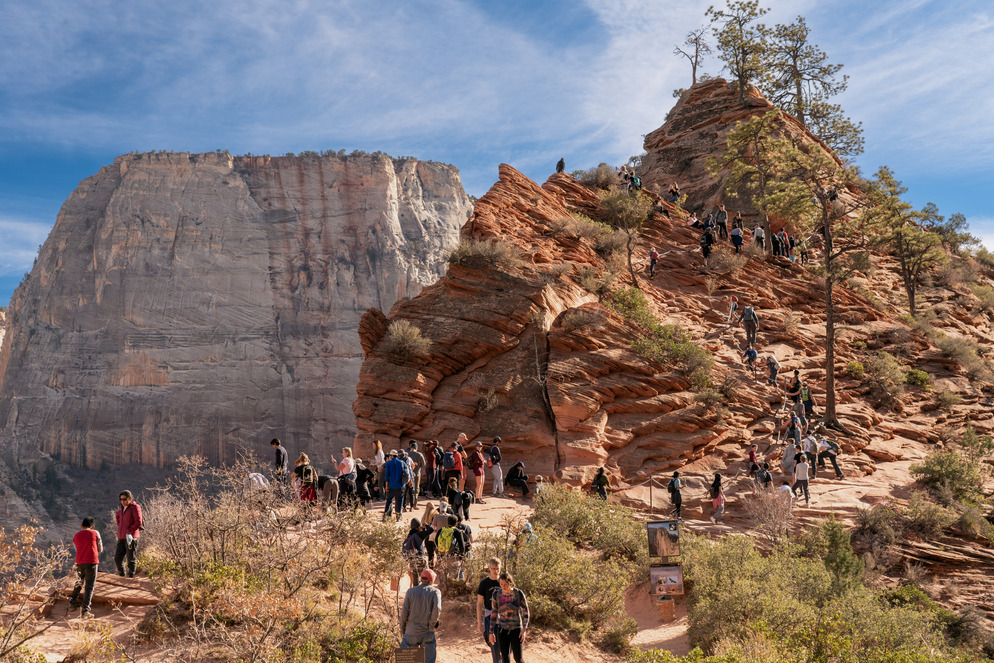 Congestion at Angels Landing trail at Zion National Park is improving, according to visitors.