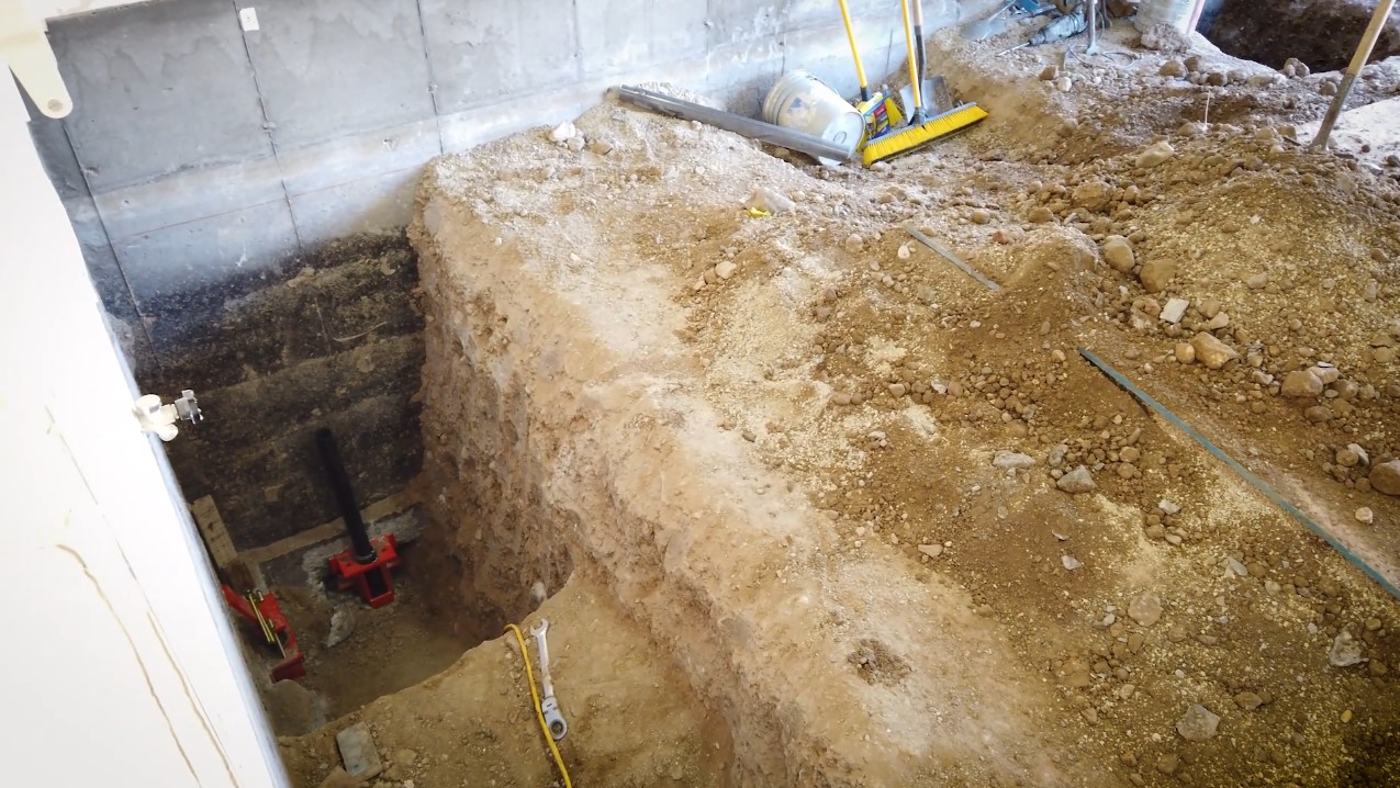 Crews spent months placing push piers under the Broskys' home.