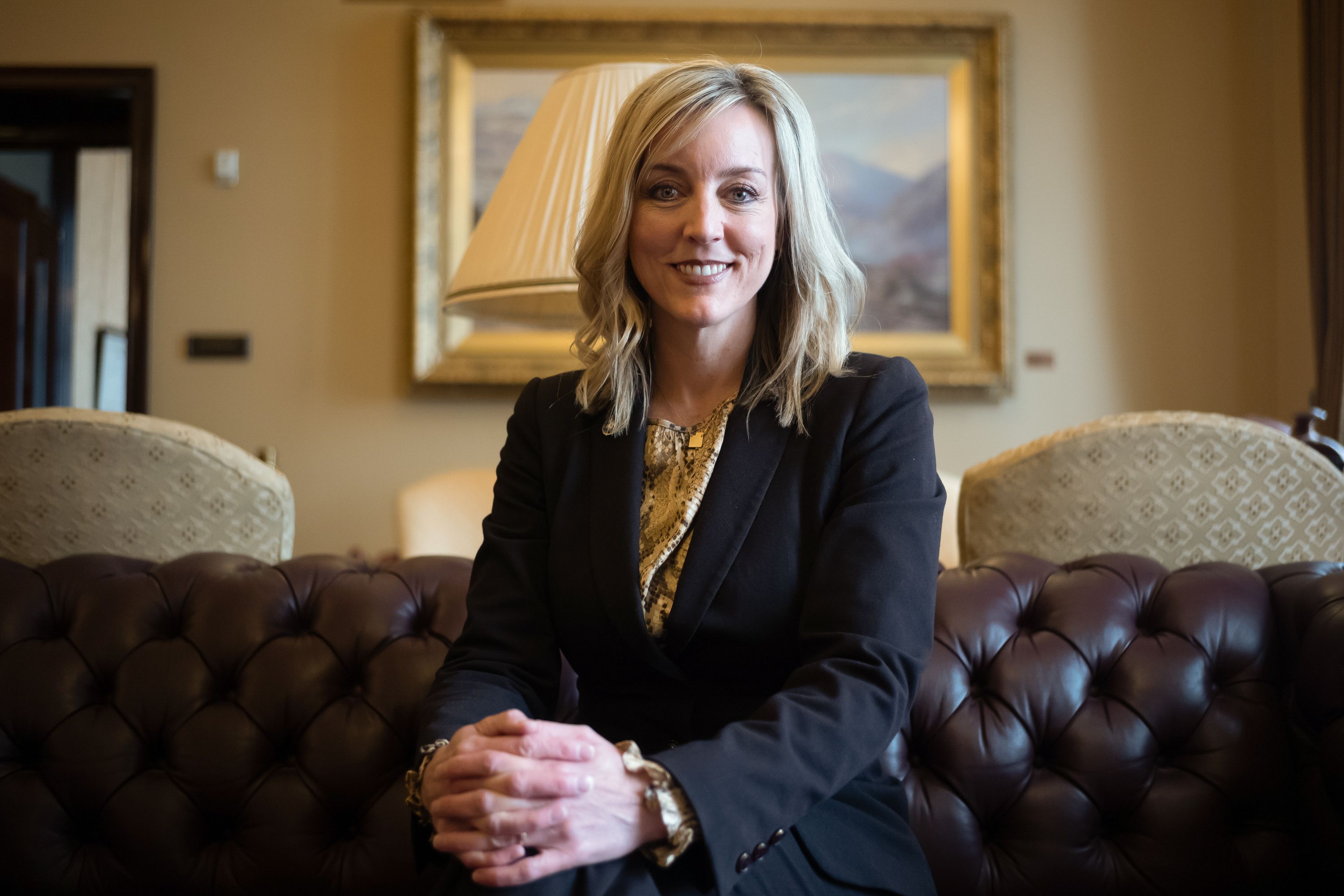Aimee Winder Newton, senior adviser to the governor and director of Utah’s Office of Families, poses for a portrait at the Capitol in Salt Lake City on April 3, 2023.