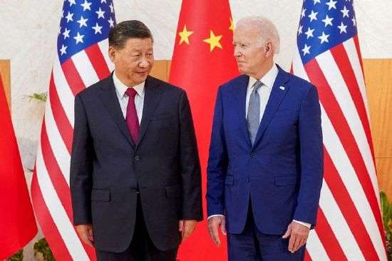 U.S. President Joe Biden meets with Chinese President Xi Jinping on the sidelines of the G20 leaders' summit in Bali, Indonesia, Nov. 14, 2022.