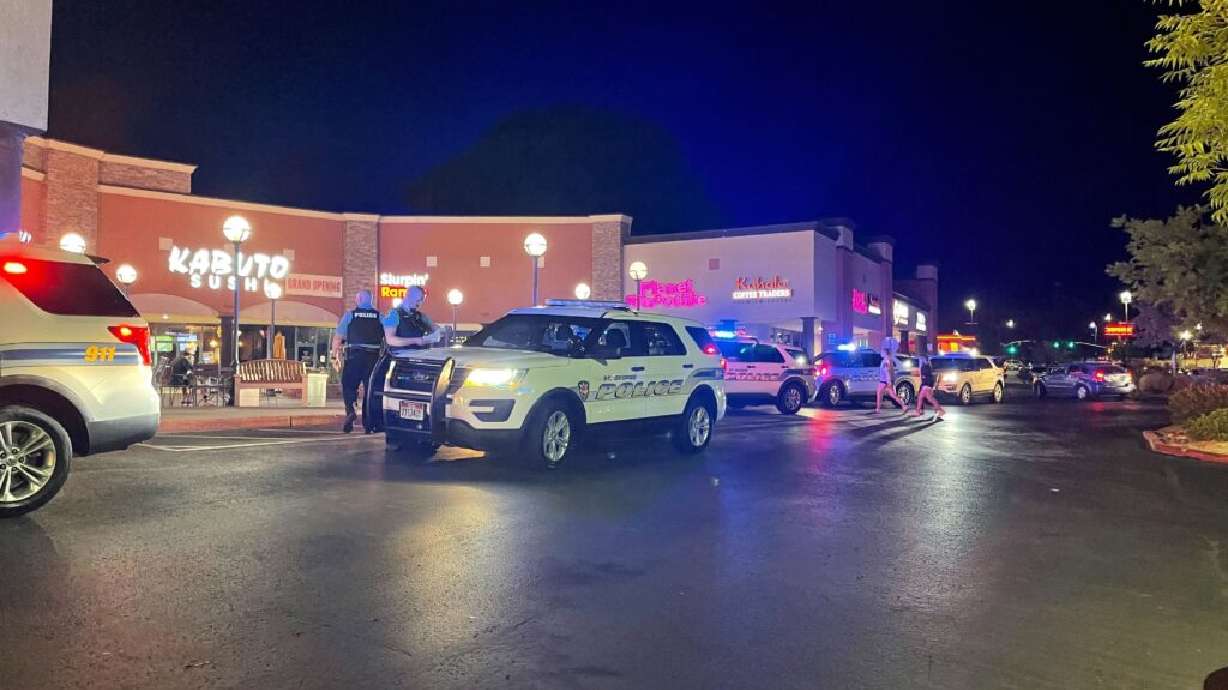 Police responding to an alleged robbery at Durango’s Mexican Grill, St. George, June 3, 2022. After a jury found him guilty of all charges, a Georgia man appeared in court to be sentenced for the armed robbery reported last summer.