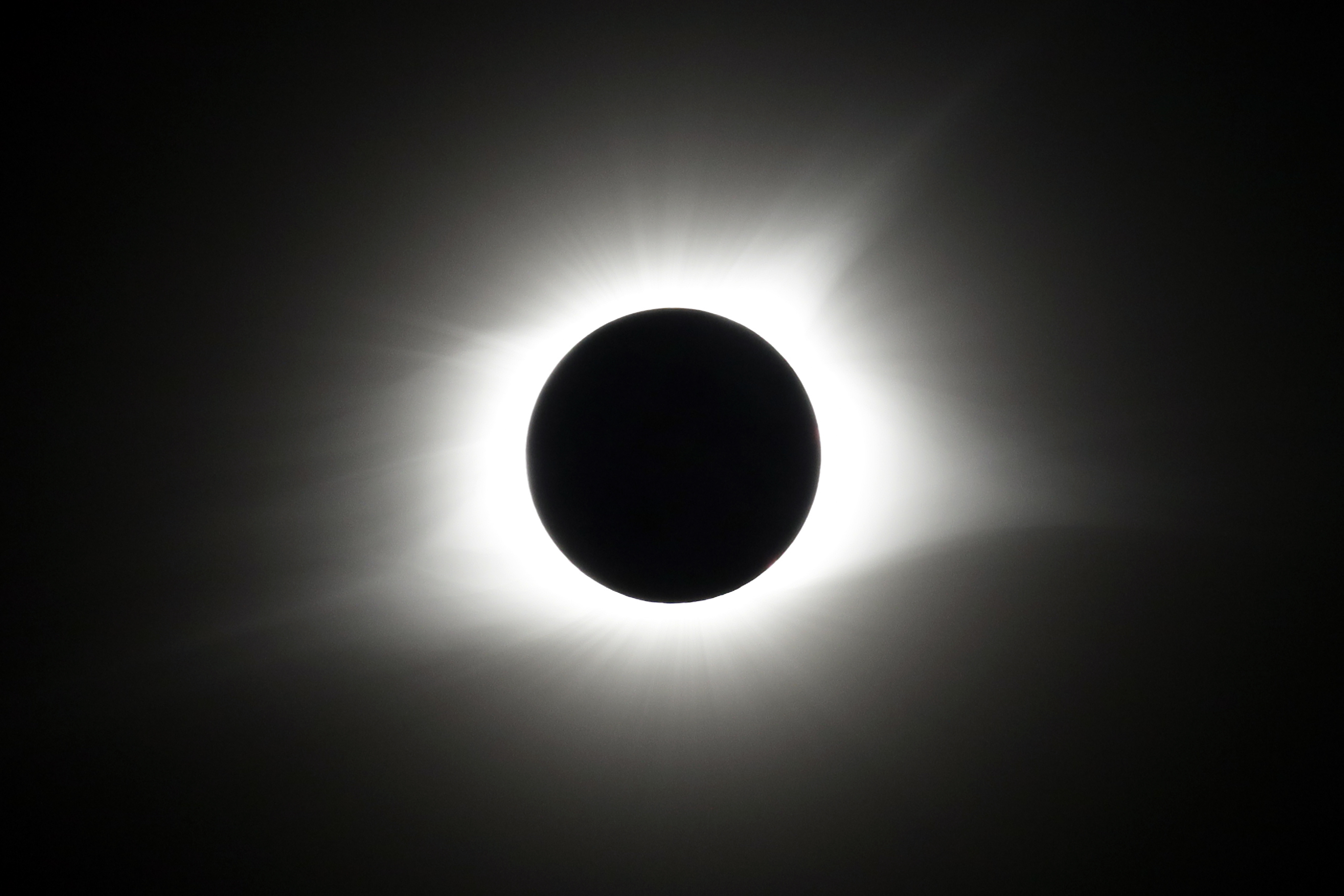 The period of total coverage during the solar eclipse is seen near Hopkinsville, Ky. Aug. 21, 2017. Just one year from now, a total solar eclipse will sweep across North America.