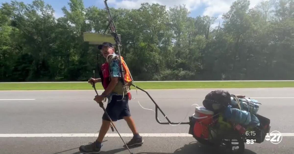 Steve Fugate, age 76, is making it his mission to spread love and compassion despite any challenges you may be facing. Fugate is making his way from Florida to Oregon to spread his message.