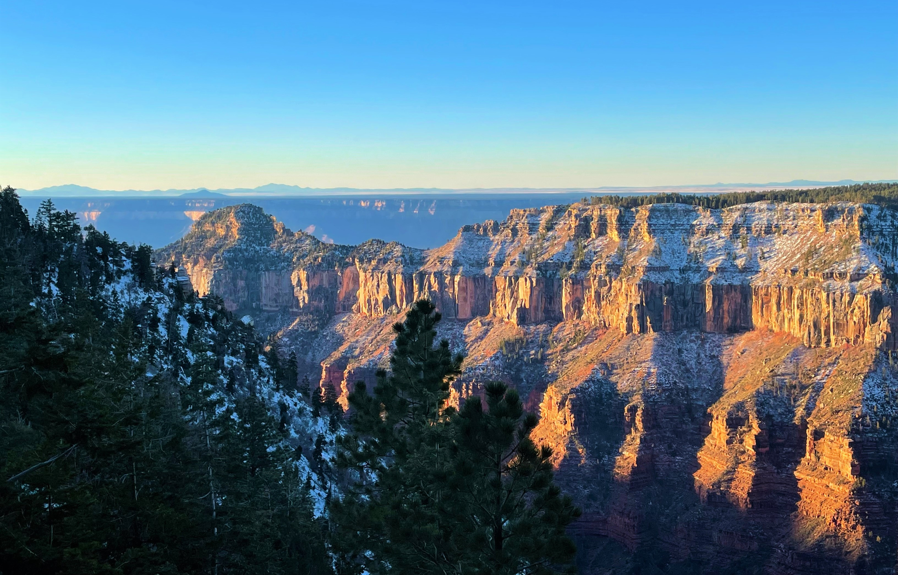 This image provided by the National Park Service shows a view from the North Rim at Grand Canyon National Park on Nov. 17, 2022. Grand Canyon visitors will have full access to the North Rim again beginning Sunday.