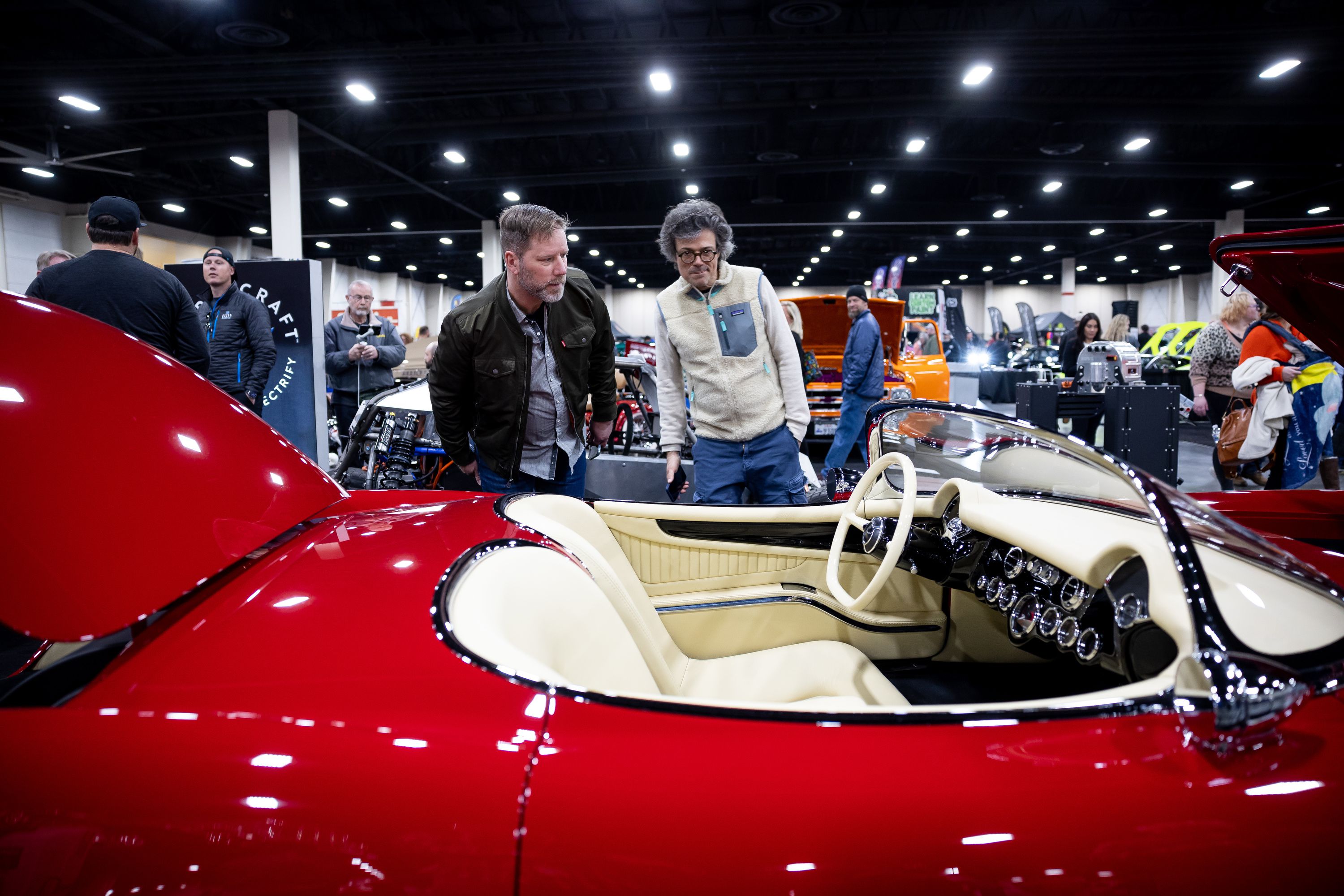 An all-electric 1953 Chevrolet owned by Dave Kindig is displayed at Hypercraft’s booth at the AutoRama car show at the Mountain America Expo Center in Sandy on Saturday, March 4.