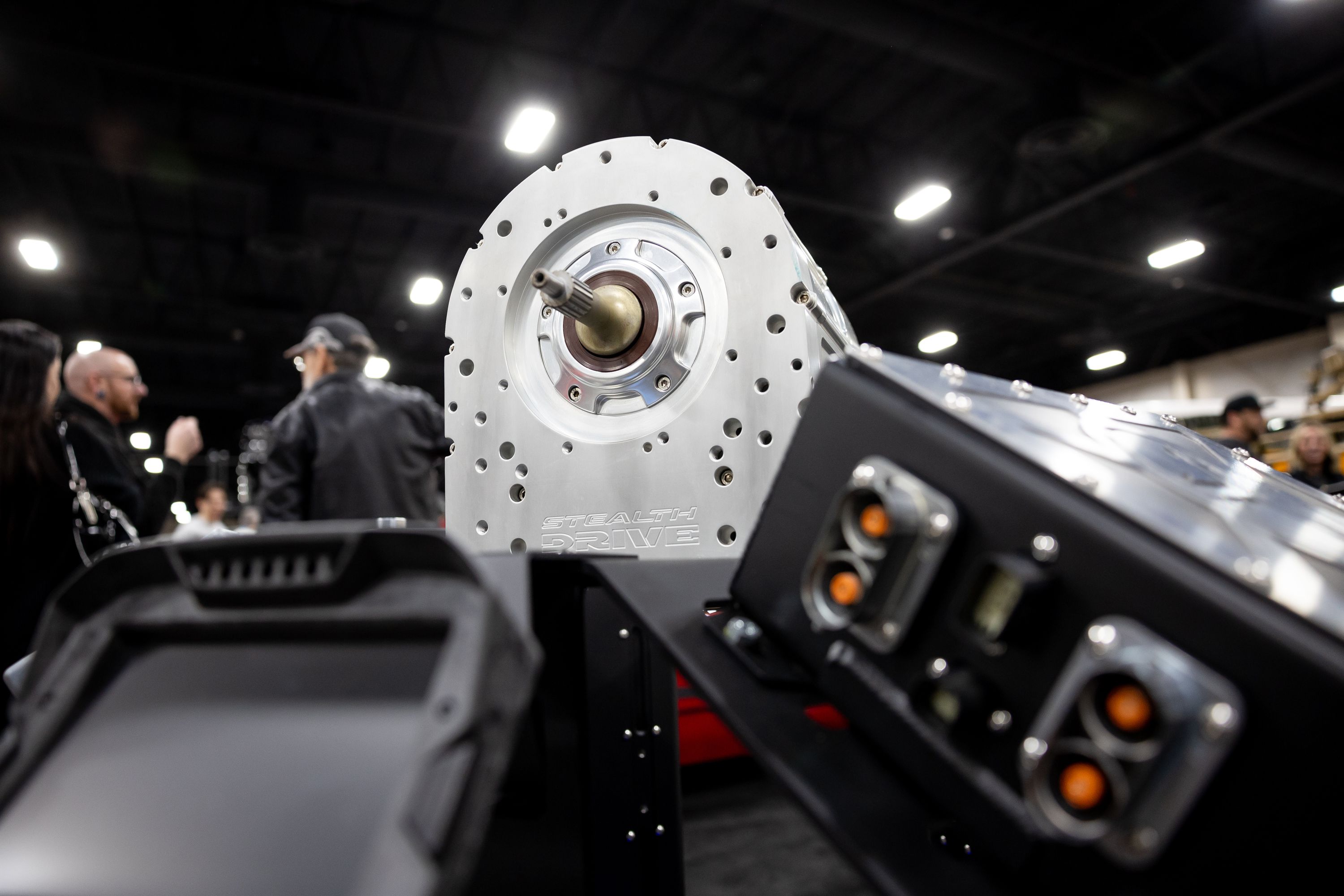 Electric vehicle components are displayed at Hypercraft’s booth at the AutoRama car show at the Mountain America Expo Center in Sandy on Saturday, March 4.