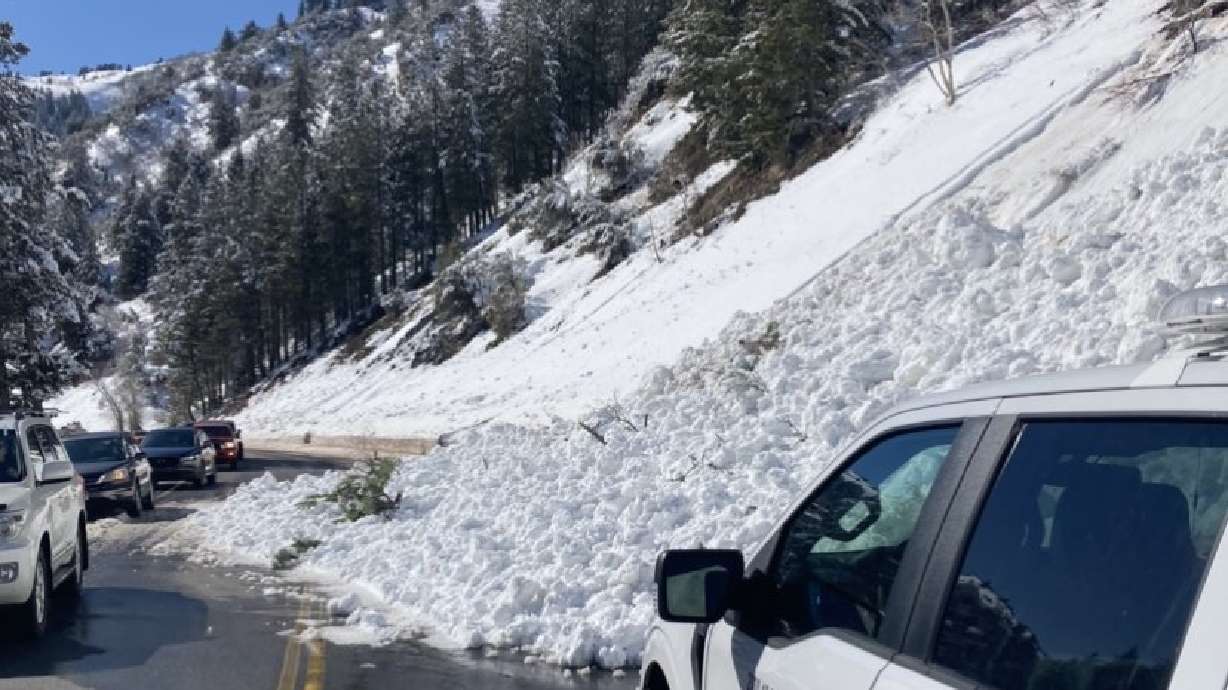 A small avalanche on Saturday covers part of State Route 190 in Big Cottonwood Canyon. UDOT is warning travelers of daily closures over the next several days in both Big Cottonwood and Little Cottonwood canyons.